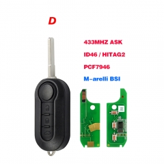 CN017002 Keyless Entry Remote Key Fob 3 Button 433MHz ID46 for Fiat 500L Bravo Ducato