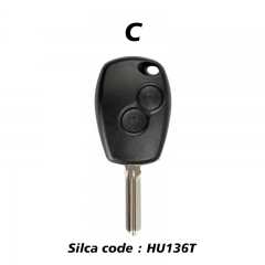 CN010072 2 Button Remote Car Key for Renault 433mhz With PCF7961M/4A VA2 Round Button