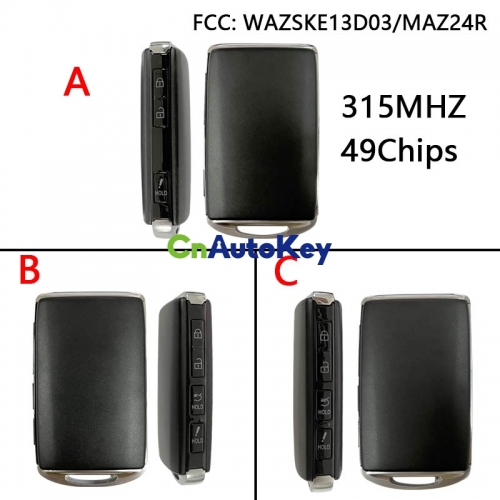 CN026056 2019-2022 CX-5 CX-9 FSK 315 frequency fully intelligent remote control key/49 chip/FCC ID: WAZSKE13D03/MAZ24R