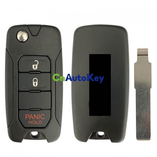 CN086047 4 Buttons Flip Folding Remote Key for Fiat 500X Jeep Renegade 2016-2018 433MHz with Chip Megamos AES 2ADFTFI5AM433TX SIP22 Uncut 4 Buttons