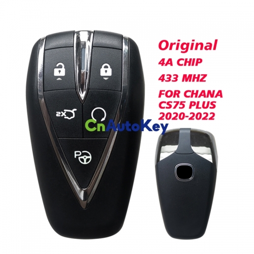 CN035010 Original 5 button 4A chip 433Mhz smart key For CHANA CS75 PLUS 2020-2022 Replacement Remote with mechanical small key