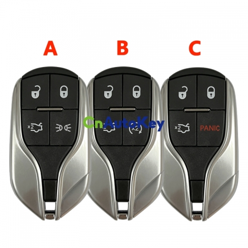 CS089001 With Logo 4 Buttons Remote Smart Luxury Car Key Shell For Maserati President Ghibli Quattroporte Levant Card Replacement