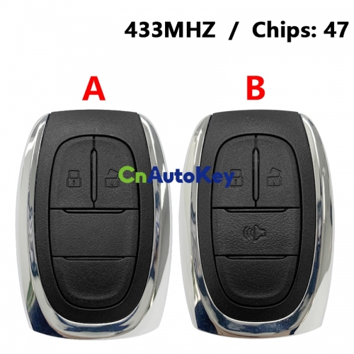 CN014111  Suitable for Chevrolet OEM smart remote control key 2/3 Buttons 433MHZ 47 chip