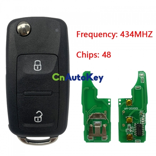 CN001025 7E0 837 202 AD for VW Remote Key 2 Button 434MHZ ID48