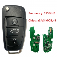 CN008099 3Button 315 MHz MQB 48Chip Keyless Go Flip Remote Car Key For Audi A3 S3 2012-2017 8V0 837 220E