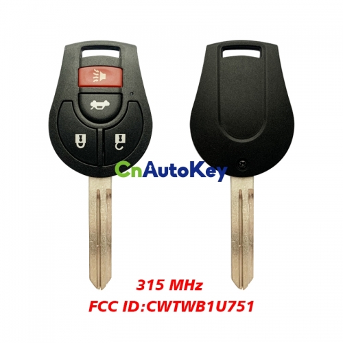 CN027015 4 Button for Nissan Sentra 2013-2014 315 MHz FCC ID CWTWB1U751