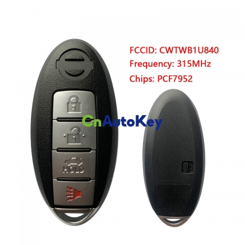 CN027047 for Nissan 3+1 Button 315MHz PCF7952 CWTWB1U840 IC1788D-FWB1U840