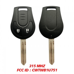 CN027059 2Button for Nissan Sentra 2013-2014 315 MHz FCC ID CWTWB1U751