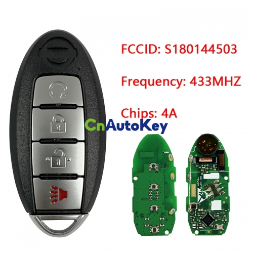 CN027078 Nissan Kicks 2018+ Smart Key, 4Buttons, KR5TXN3 S180144503 HITAG AES NCF29A1M, 433MHz 285E3-5RA6A Keyless Go