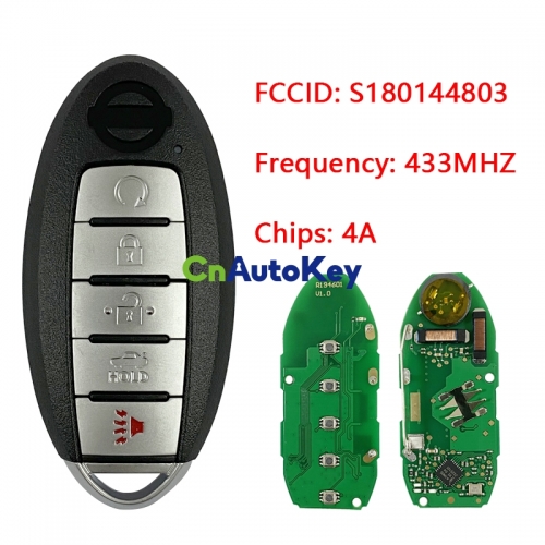 CN027075 433MHz NCF29A1M 4A Chip S180144803 KR5TXN4 Keyless-go Smart Remote Car Key Fob 4 Button for Nissan Altima 2019-2020