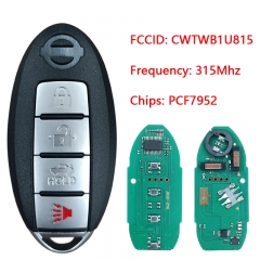 CN027039 315Mhz ID46 Chip PCF7952 Chip Smart Card Auto Remote Key Fit For Nissan...