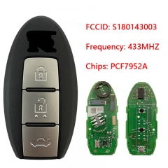 CN027094 Original Genuine N-issan GTR 2009-2014 Smart Key Remote 3 Buttons 433 MHz Fcc ID S180143003 PCF7952A Chip 285E3-JF50E