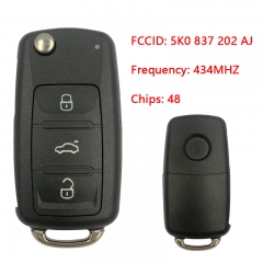 CN001060 Remote Key 3 Button 434MHZ for VOLKSWAGEN New Bora Sagitar Touran 5K0 8...