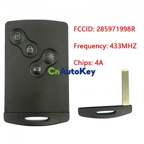 CN010026 ORIGINAL Smart Card for Renault Clio 4 Buttons 433MHZ PCF7953 Keyless GO
