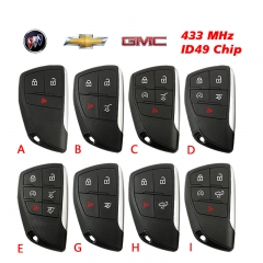 CN019028 Smart Prox Remote Car Key With 5 6 Buttons 433MHz ID49 Chip for Chevrol...