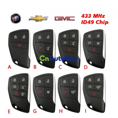 CN019028 Smart Prox Remote Car Key With 5 6 Buttons 433MHz ID49 Chip for Chevrolet Suburban Tahoe 2021 2022 Fob FCC ID: YG0G21TB2