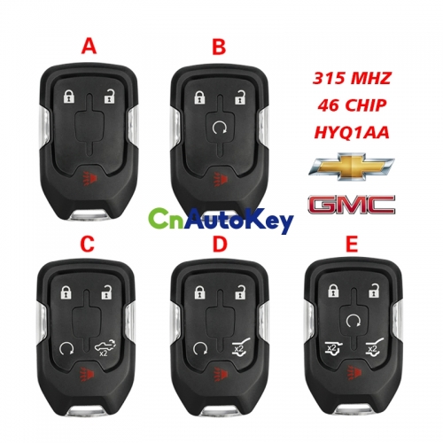 CN019018 for GMC Yukon XL Denali for Chevrolet Suburban Tahoe 2015-2019 Remote Key 315mhz Fob FCC ID HYQ1AA 13508280 13580804 13508278