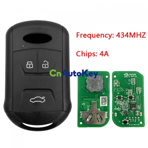 CN079013 Suitable for Chery OEM intelligent remote control key 434MHZ 4A chip