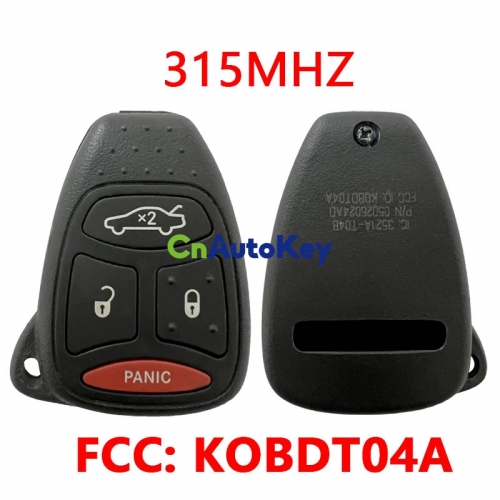 CN087056 OEM For Dodge 3+1 Buttons 315MHZ FCC: KOBDT04A