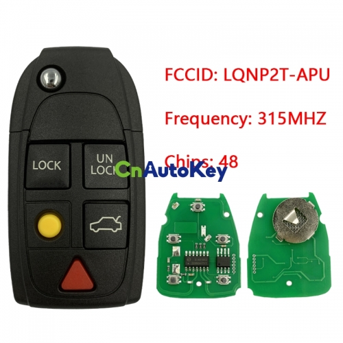 CN050016 2004-2015 Volvo / 5-Button Flip Key / PN: 8688799 / LQNP2T-APU / 315 Mhz (OEM Refurb)