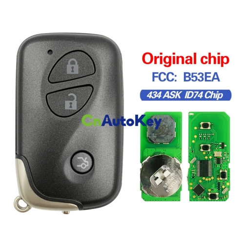 CN052029 Lexus GS 2006+ Smart Key, 3Buttons, B53EA A433 P1 D4 4D-67, 433MHz 89904-30490 Keyless Go Lexus Gs300 Gs350 Gs430 Gs460 Gs450H