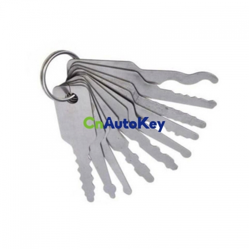 CLS03097 10pcs/set Car Lock out Emergency Unlock Door Open Silver Tool Keys Kit Universal