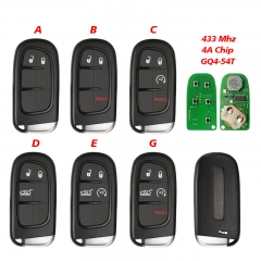 CN086046 Remote Keyless-Go Smart Car Key 433Mhz Hitag-AES 4A Chip For Jeep Cherokee DODGE RAM Durango Chrysler GQ4-54T 2/3/4/5B