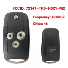 CN003154 3 Buttons Folding flip Remote Key with ID46 chip For Honda Civic 2012-2014  433MHZ 72147-TR0-H021-M2