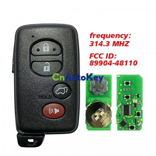 CN007204 2008-2013 Toyota Highlander 4-Button Smart Key Fob (FCC HYQ14AAB, PN 89904-48110, Board 271451-0140)