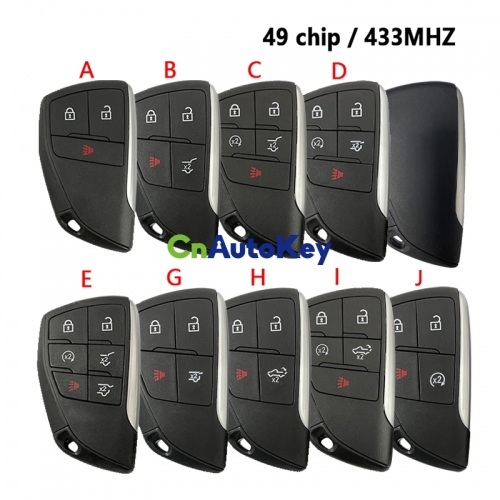 CN013028 Smart Prox Remote Car Key With 5 6 Buttons 433MHz ID49 Chip for Chevrolet Suburban Tahoe 2021 2022 Fob FCC ID: YG0G21TB2