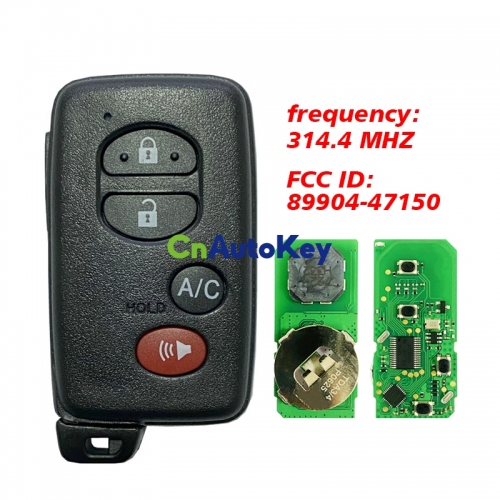 CN007207 Toyota Prius 2010+ Smart Key, 4Buttons, HYQ14ACX 5290, 315MHz 89904-47150 Keyless Go