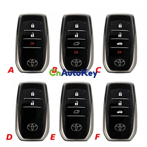 CS007095 Remote Key Fob Shell Case Housing For Toyota Fortuner Prado Camry Rav4 Highlander Crown Smart Keyless 234 Buttons