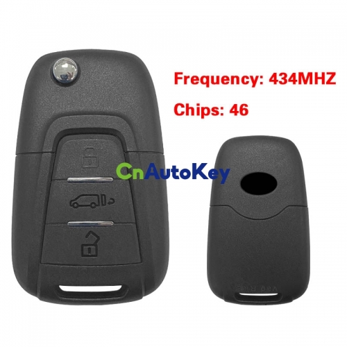 CN032005 Flip remote key 3 button 434mhz ID46 for SAIC MAXUS V80 OE number C00047250