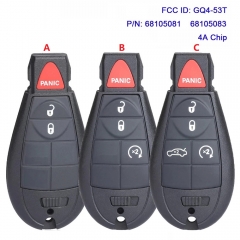 CN086040 for Jeep Cherokee / Cherokee Sport KL 2014 2015 2015 2017 2018 2019 Remote Key Fob Fobik 433MHz GQ4-53T PCF7961M 4A Chip