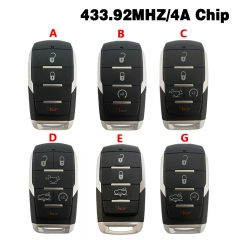 CN087044 3/4/5/6B Smart Prox Remote Key 433.92Mhz PCF7939M / HITAG AES / 4A Chip FCC ID: OHT-4882056 for Dodge Ram 1500 Pickup 2019 2020 -Aftermarket