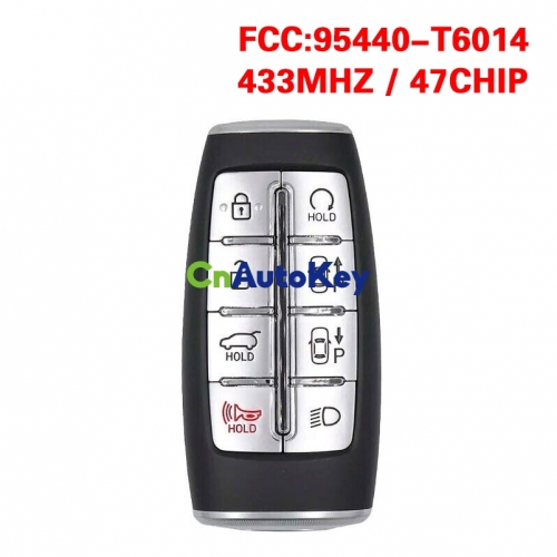 CN020293 for 2022 Hyundai Genesis Gv80 7+1Buttons Smart Key FCC ID:TQ8-FOB-4F35 PN: 9544O-T6014 CHIP: 47 433MHz