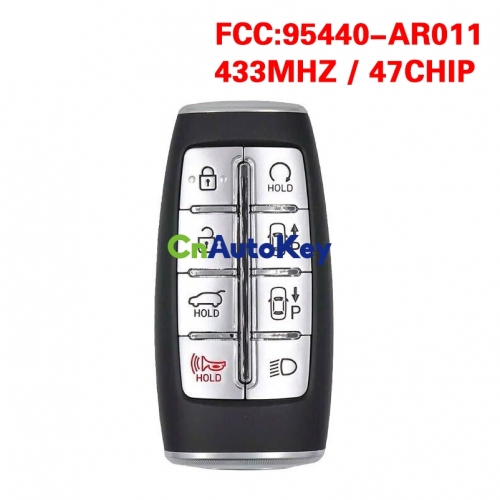 CN020291 for 2022 Hyundai Genesis GV70 7+1Buttons Smart Key FCC ID:TQ8-FOB-4F35 PN: 9544O-ARO11 CHIP: 47 433MHz