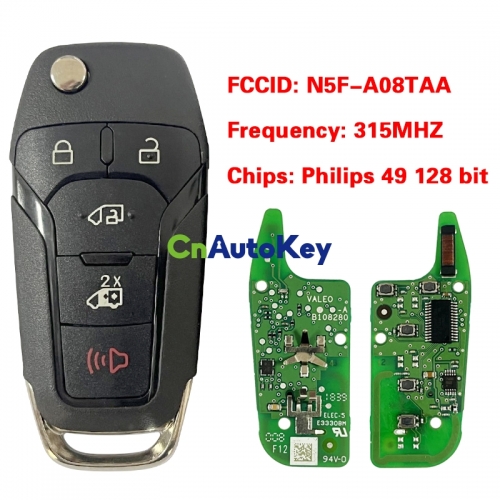 CN018129 2020-2020 Ford Transit Connect / 5-Button Flip Key / PN: 164-R8255 / N5F-A08TAA (OEM)