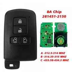 CN007309 4 Button For TOYOTA Smart Key FOB Sienta VOXY Esquire Noah FCC ID: 2814...