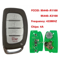 CN020306 Part Number 95440-R1100 95440-K3100 For Hyundai HB20 2020+ 4A Chip 433Mhz Remote 4 Button Smart Car Key