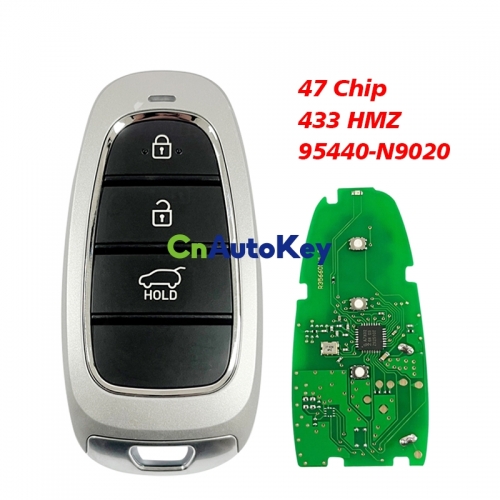 CN020274 Aftermarket 3 Buttons 433MHz 47 Chip For Hyundai Tucson 2021+ Smart Key, 95440-N9020 FOB-4F25
