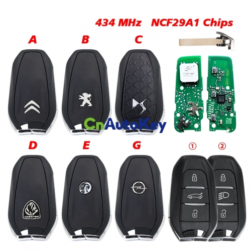 CN009056 3 Buttons For Citroën Peugeot DS Opel Vauxhall Smart Key IM3A HITAG AES NCF29A1IM3A 434 MHz 90% new original key