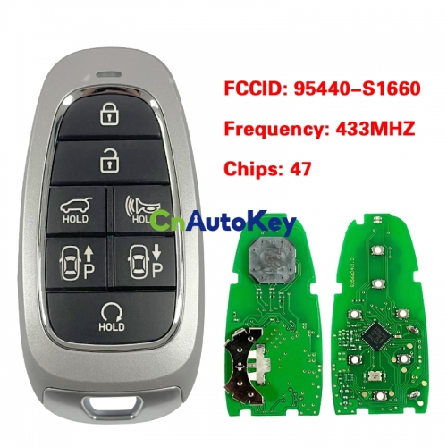 CN020262 433 MHz 47 Chip For Hyundai Santa Fe 2023 Aftermarket Smart Remote Key 6+1 Buttons 95440-S1660