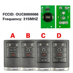 CN030022 FCC ID: OUC6000066 For Cadillac Escalade ESV EXT 2007-2014 CTS DTS Remote 4 5 6 Buttons Fob 315MHz SUV Key