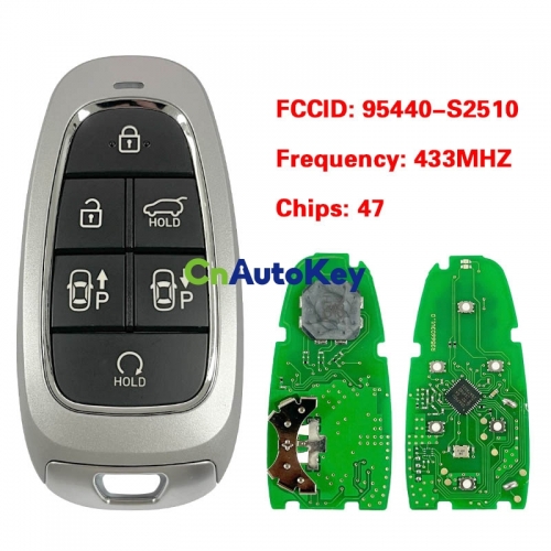 CN020265 PCB 6 Button Smart Key For Hyundai Santa Fe 2021+ Remote Fob 47 Chip 433MHz FCCID 95440-S2510 Keyless GO