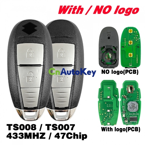 CN048015 433MHz PCF7953 / ID47 TS008 / TS007 OEM 2 Button Remote Key Blank Fob for Suzuki Swift SX4 Vitara 2010-2016