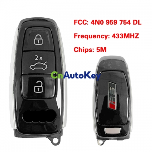 CN008013 Original OEM Smart Remote Key Control Car Fob 3 Button For Audi A8 2017+ 433MHz Keyless Go FCCID 4N0 959 754 DL