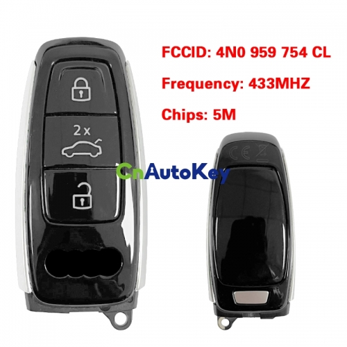 CN008068 ORIGINAL Smart Key for Audi A8 2017+ 3 Buttons 433MHz Keyless Go 4N0 959 754 CL