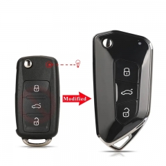 CS001043 3 Button Modified Car Remote Flip Folding Key Shell Casefor VW Golf Tiguan Polo Passat B5 Jetta Volkswagen Skoda Seat