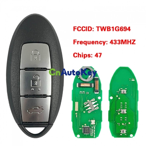 CN027045 Genuine Nissan MICRA Juke Cube Leaf 3 Button Smart Key 434MHZ PCF7952 TWB1G694